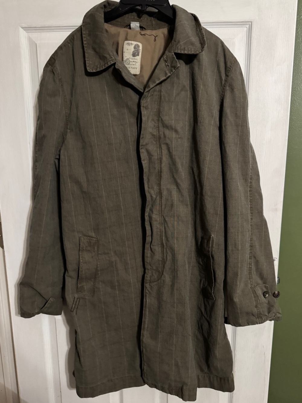 Vintage Old Navy Mens Trench Coat Large Y2K Academia Business Casual
